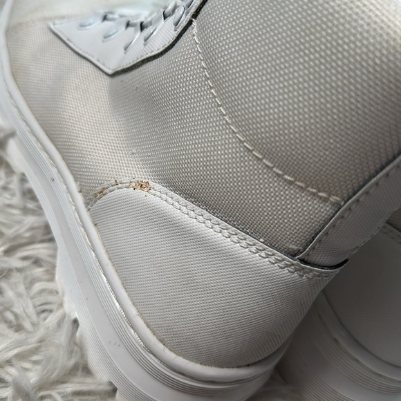 Doc Martens Combs White Fabric Combat Boots - Picture 7 of 10